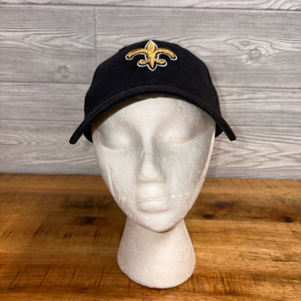 New Orleans Saints Hat 9twenty Leather Strap Cap Strapback Black NFL Adjustable